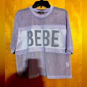 EUC Bebe Beautiful lavender sheer jersey. Size XL
